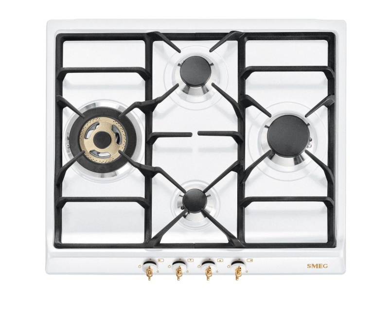 Smeg Plynová varná deska se 4 varnými zónami, 60 cm, SPR864BGH, bílá SPR864BGH