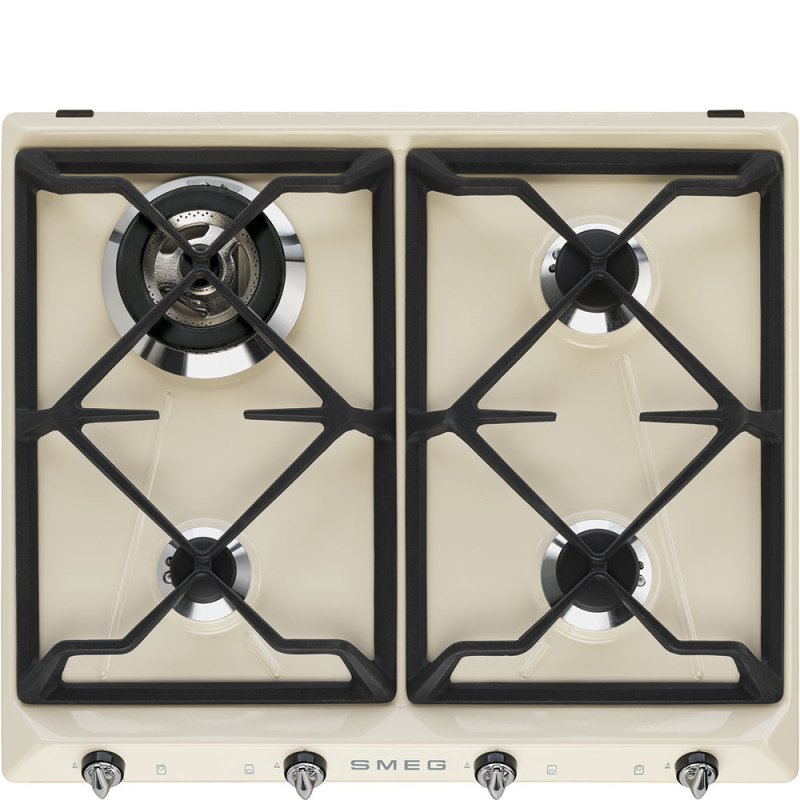 Smeg Plynová varná deska Victoria se 4 varnými zónami, 60 cm, SR964, krémová SR964PGH