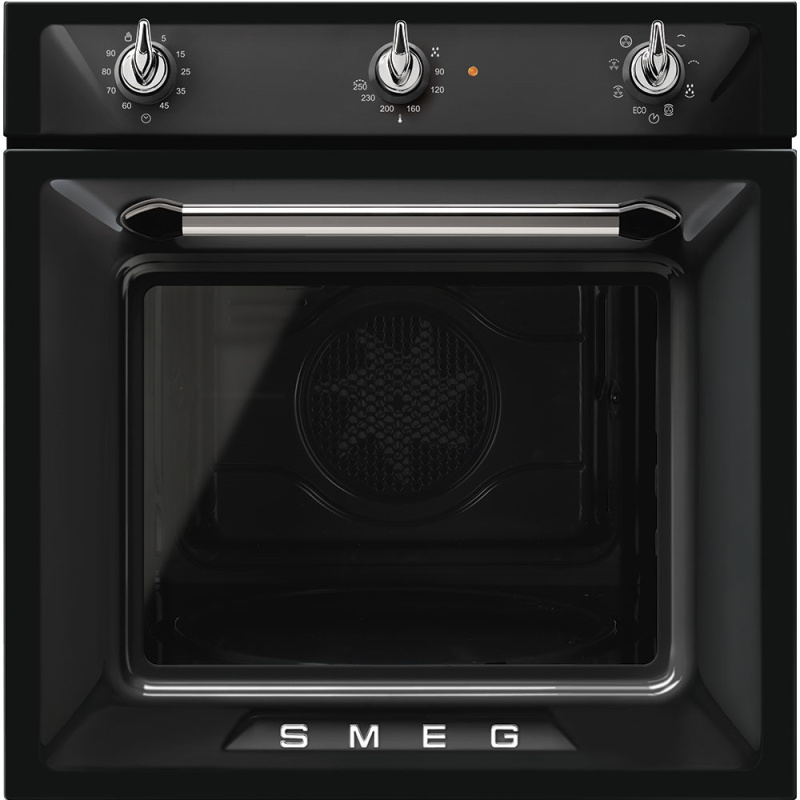 Smeg Vestavná horkovzdušná trouba Victoria SF6905, parní čistění, černá SF6905N1