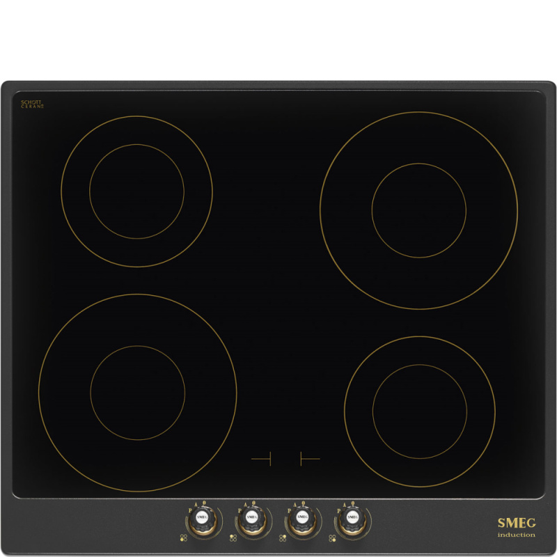 Smeg Indukční varná deska Cortina se 4 varnými zónami, 60 cm, SI764, antracitová SI764AOM