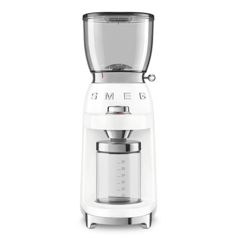 Mlýnek na kávu Smeg 50's style CGF01WHEU / 150 W / lesklá bílá Varianta: ivi1