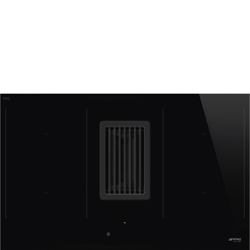 Smeg Indukční varná deska + zabudovaný odsavač HOBD482D, 83 cm, 4 varné zóny, černá HOBD482D