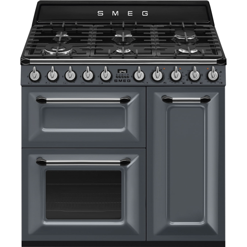 Smeg Varné centrum s plynovou varnou deskou a 3 troubami, 90 x 60 cm, TR93, šedá TR93GR