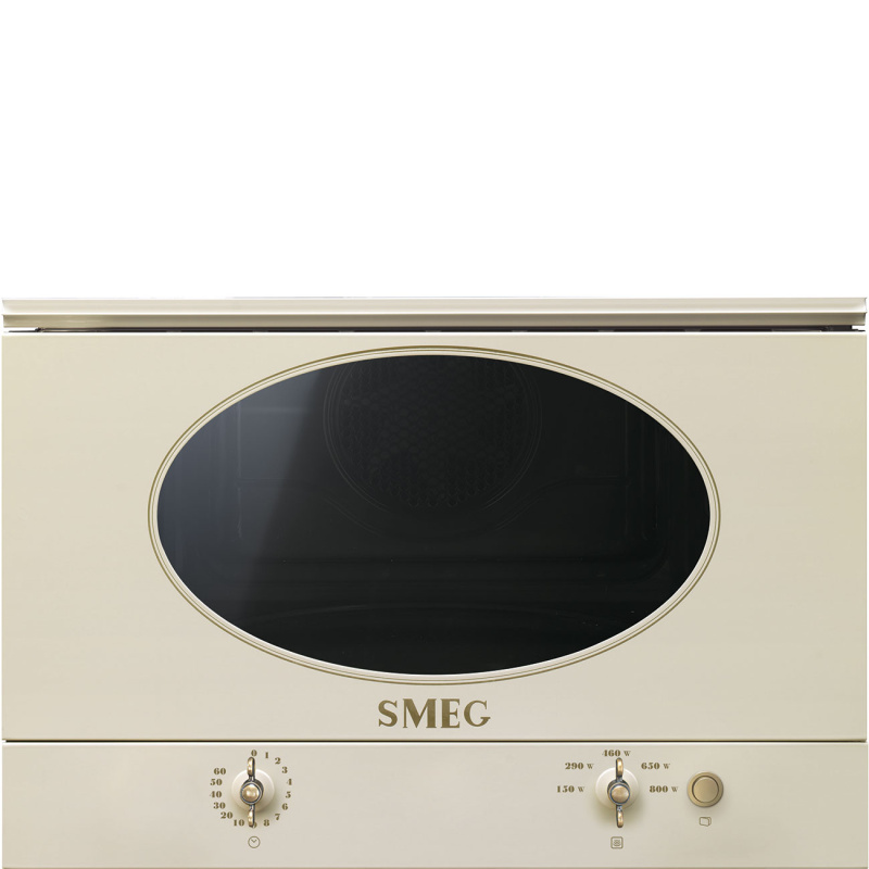 Smeg Kompaktní mikrovlnná trouba MP822NPO, 39 cm, objem 23 l, krémová MP822NPO