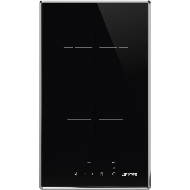 Smeg Sklokeramická varná deska se 2 varnými zónami a dotykovým ovládáním, 30 cm, SE232TX1, nerezová SE232TX1