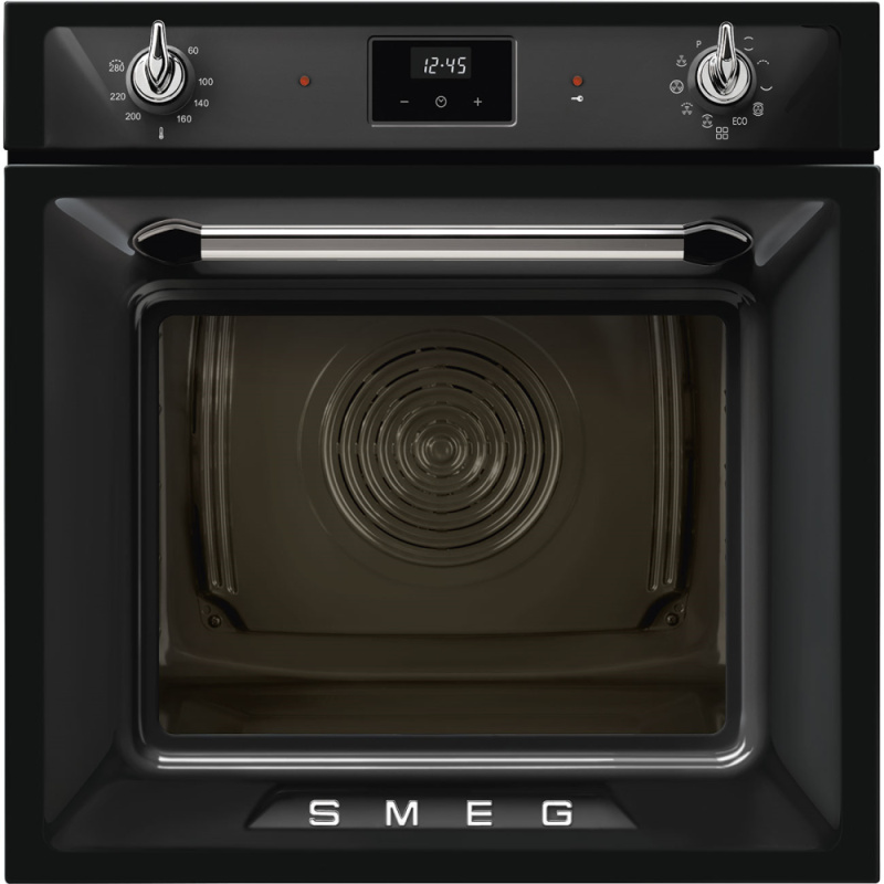 Smeg Vestavná horkovzdušná trouba Victoria, černá SOP6900TN
