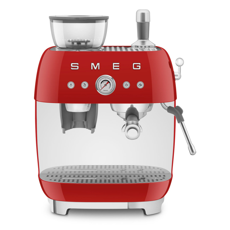 Smeg Pákový kávovar s mlýnkem EGF03, 50's Retro Style, červená  EGF03RDEU