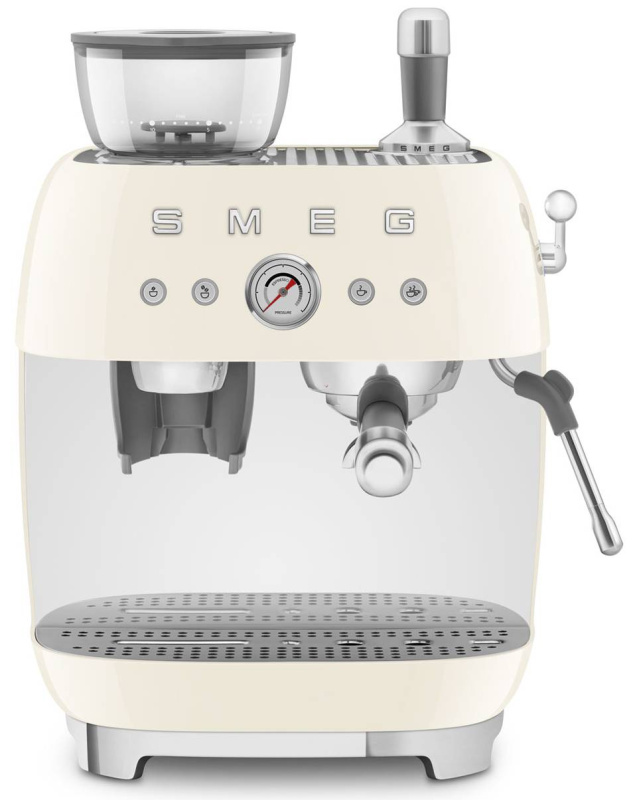 Smeg Pákový kávovar s mlýnkem EGF03, 50's Retro Style, krémová  EGF03CREU