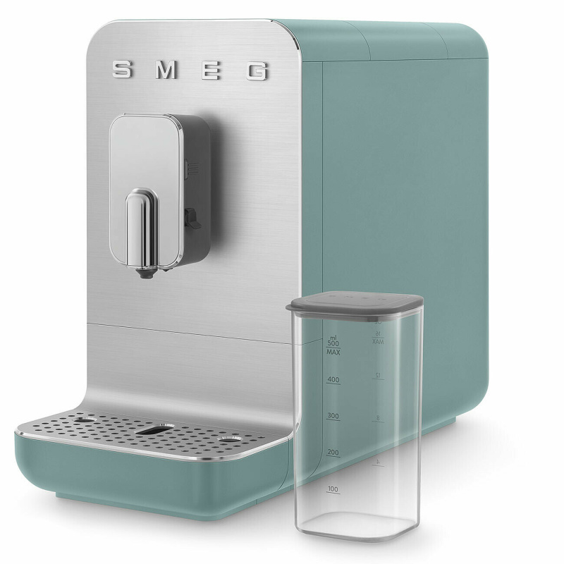 Smeg Automatický kávovar na espresso / cappuccino, BCC13, s dávkovačem mléka, smaragdově zelená BCC13EGMEU