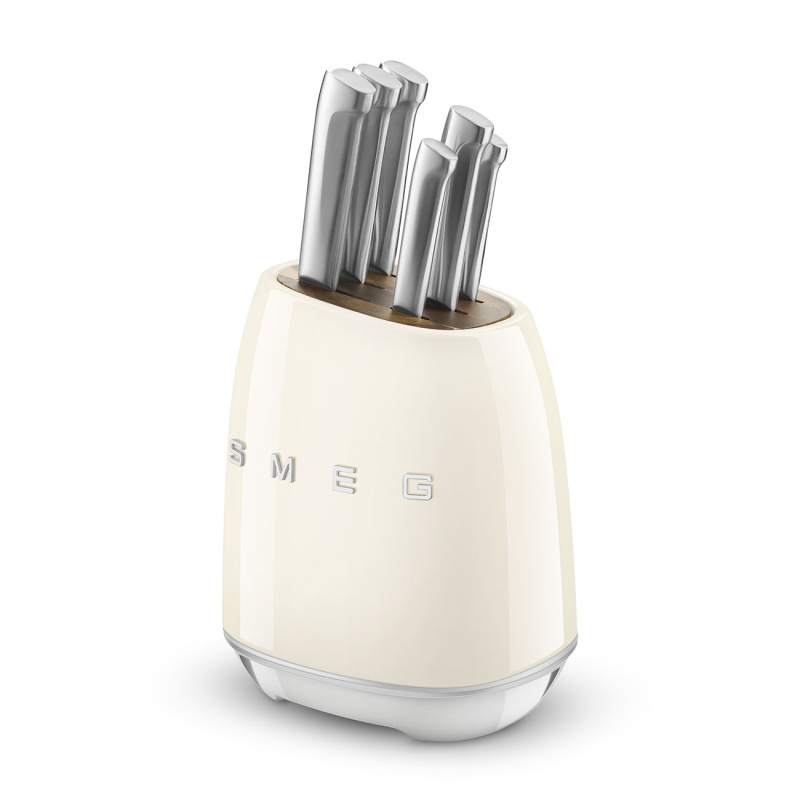 Smeg SMEG blok s noži, 6 ks krémová KBSF02CR