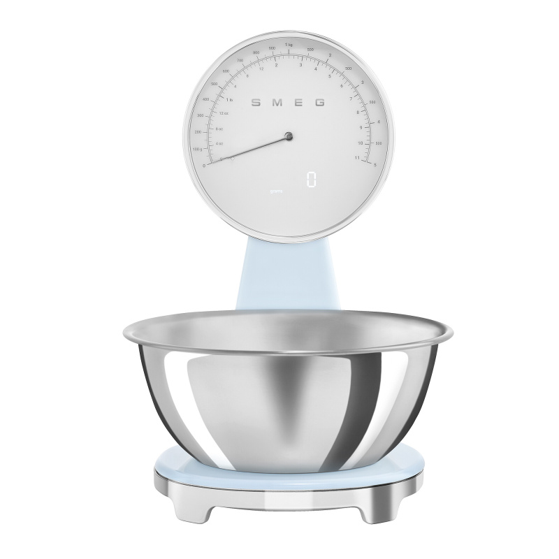 Smeg Kuchyňská váha s nerezovou miskou KSF01, pastelově modrá KSF01PBWW