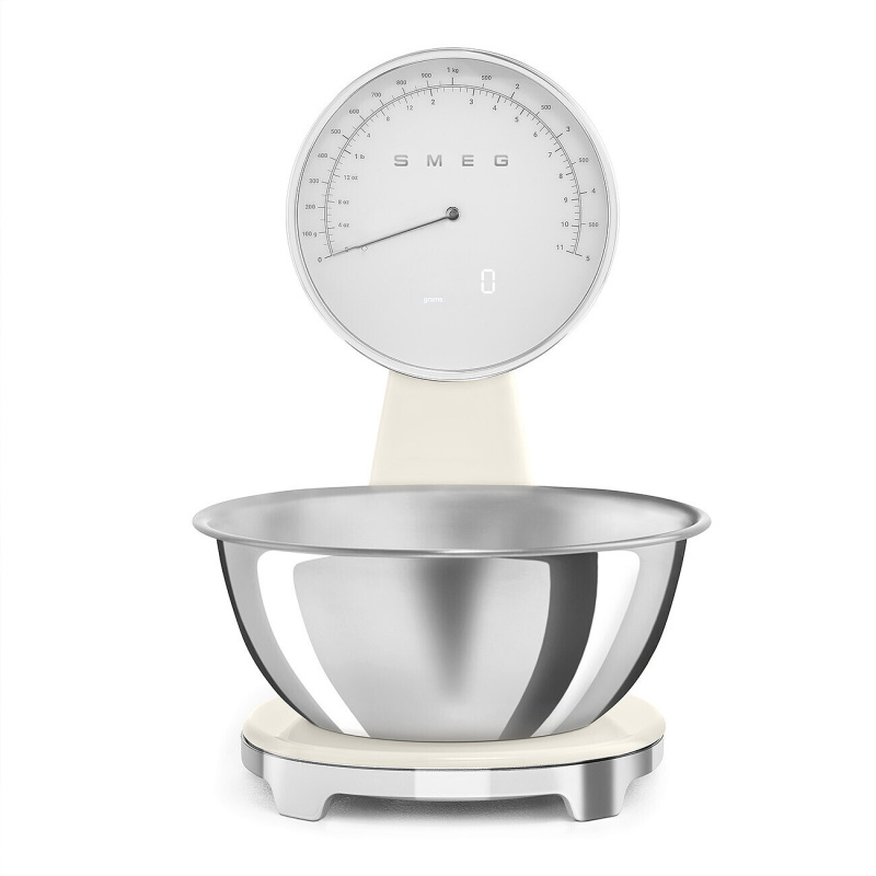 Smeg Kuchyňská váha s nerezovou miskou KSF01, krémová KSF01CRWW