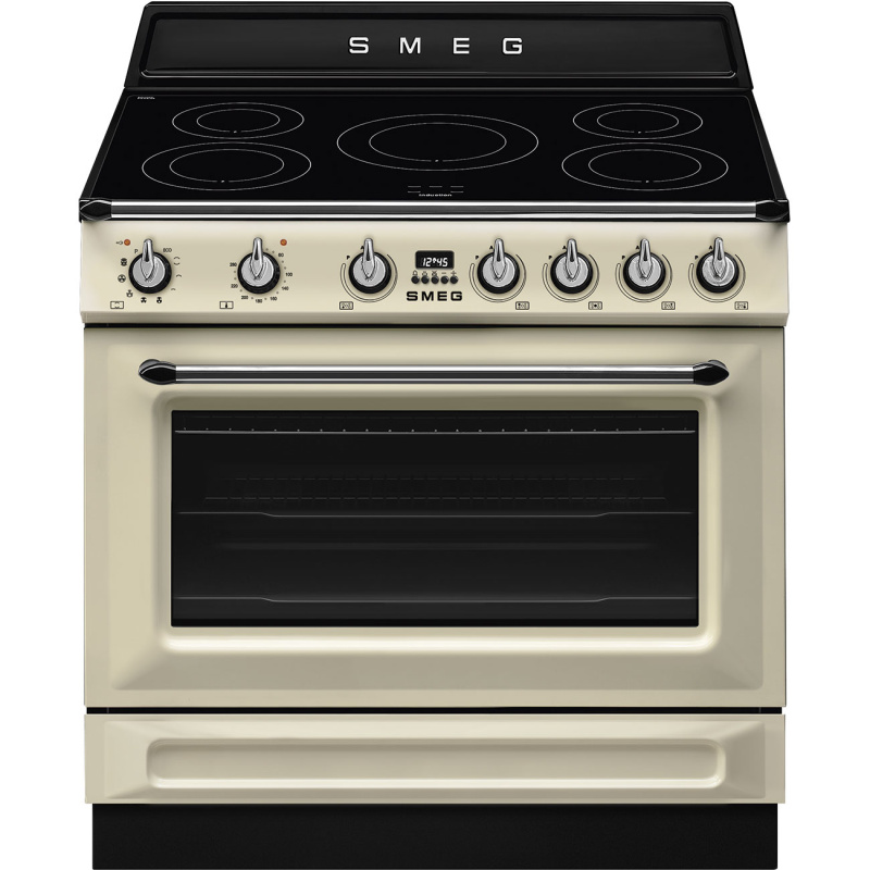 Smeg Varné centrum Victoria s indkuční varnou deskou, TR90IPP, 90x60 cm, objem trouby 115 l, krémová TR90IPP
