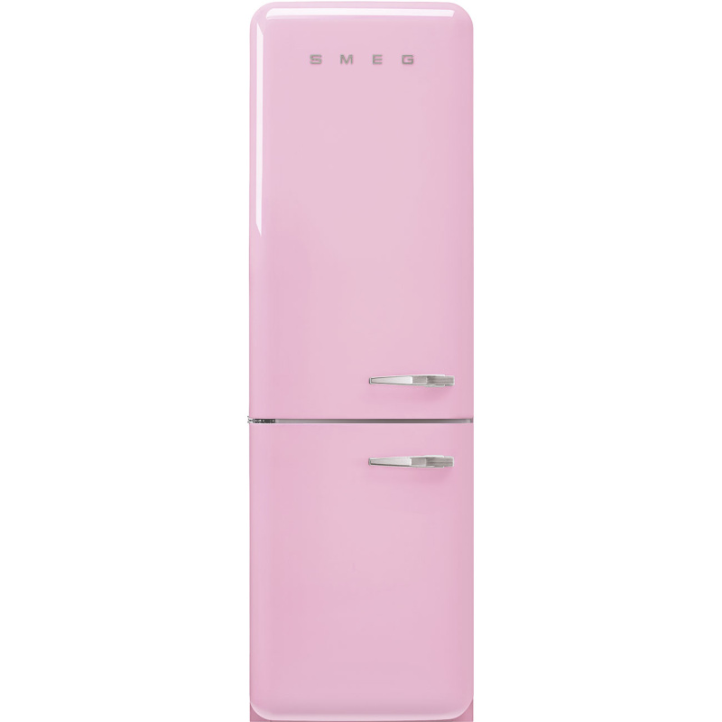 Smeg Lednice s mrazákem dole 50´s Retro Style, FAB32L, 234l/97l, levostranné otv., 196x60 cm, růžová FAB32LPK6