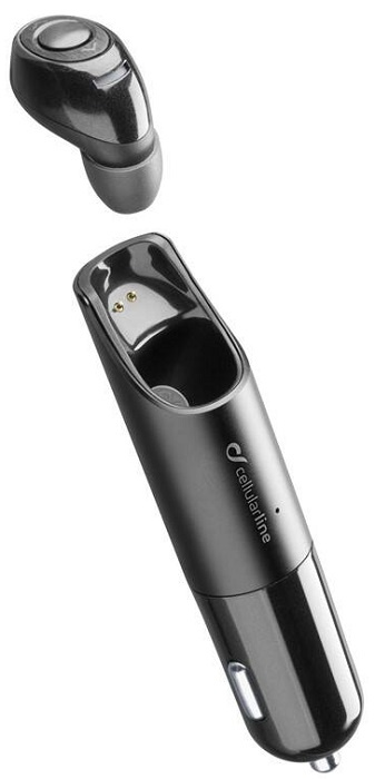 Bluetooth mono headset Cellularline Mini s nabíjecí základnou, 2 x USB port, černý