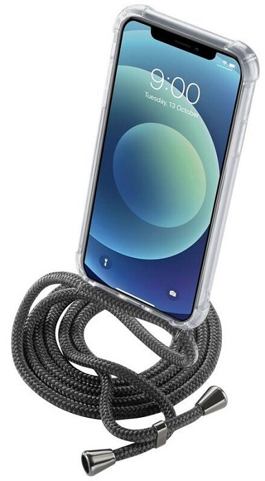 Kryt se šňůrkou CellularLine Neck-Case na mobil Apple iPhone 12 mini / černá/transparentní Varianta: ivi1