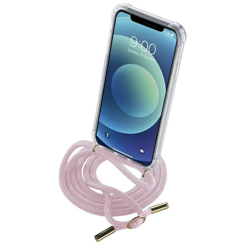 Kryt se šňůrkou CellularLine Neck-Case na mobil Apple iPhone 12 Pro / růžová/transparentní Varianta: ivi1