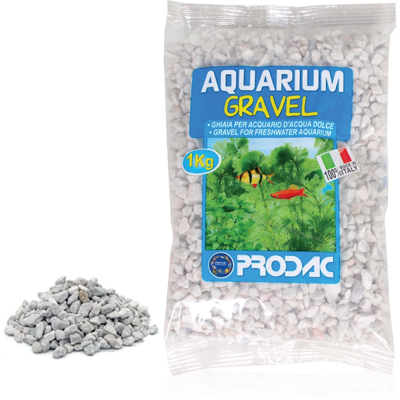 Písek do akvária Prodac Quartz white 6-9mm, 1kg 04688