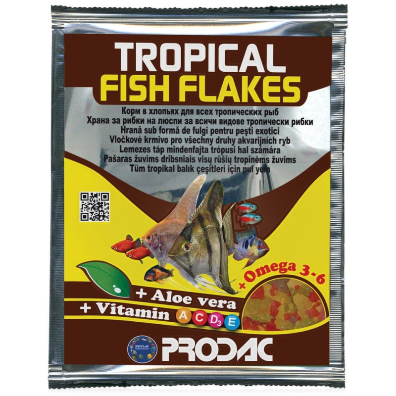 Vločkové krmivo Prodac - Tropical Fish Flakes, 12g/sáček