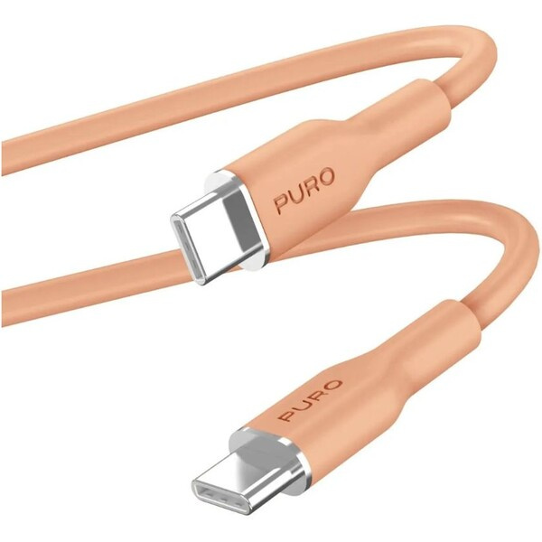 PURO Soft USB-C/USB-C kabel, 1,5 m oranžový