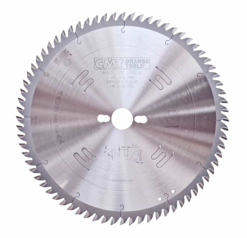 CMT Industrial | Pilový kotouč na lamino a DTD ø 300/30 mm Z72 TFZ/TCG