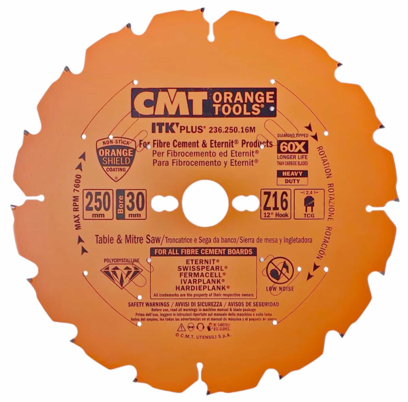 CMT ITK | Diamantový pilový kotouč na cementotřískové desky ø 250/30 mm Z16