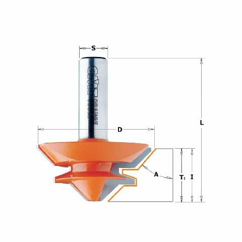 CMT C955 fréza na spoje 90° Fréza C 955: D 44,5 x18     S = 8mm, šíře materiálu: 9 - 18 mm