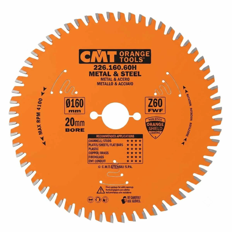 CMT | Kotouč na železo, ocel a PVC ø 160/20 mm Z60 FWF