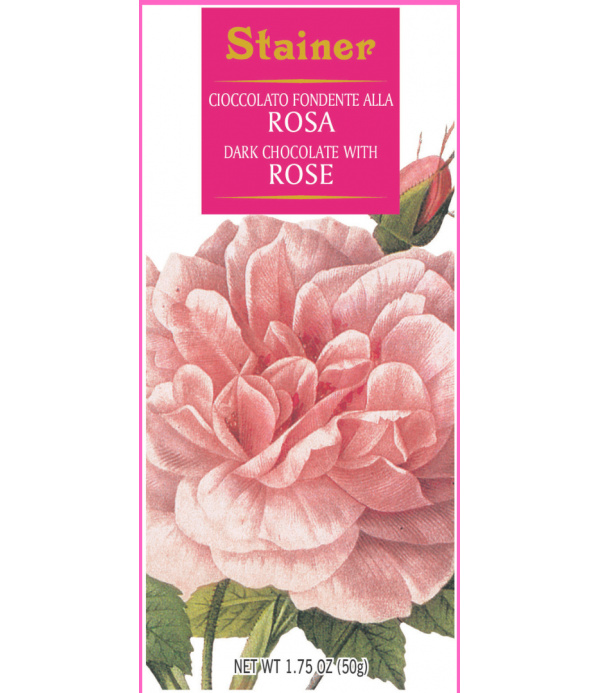 Stainer čokoláda hořká 70% s růžemi (Fondente alla Rosa) 50g
