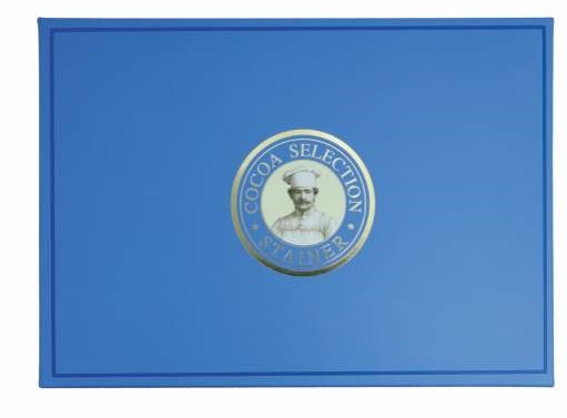 Stainer bonboniera modrá (squared chocolate box) 200g