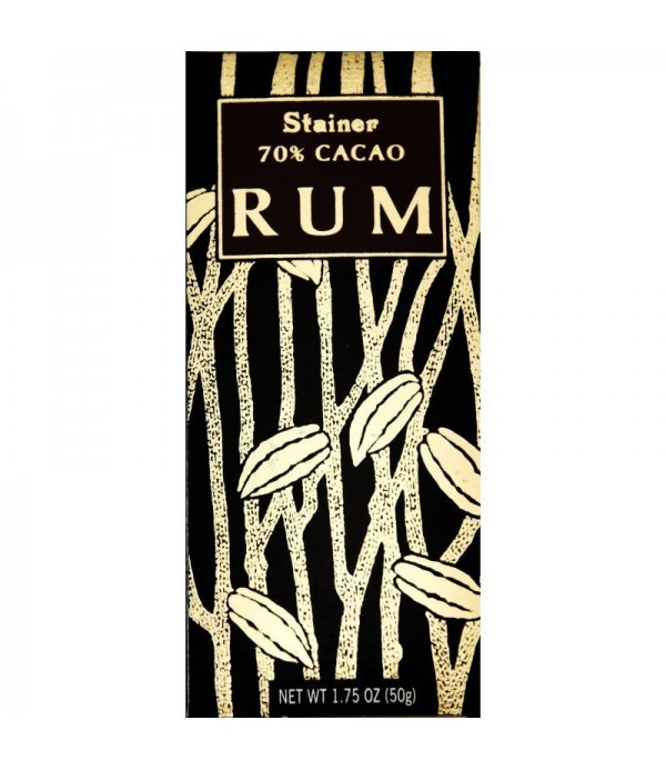 Stainer čokoláda extra hořká 70% s rumem (Cacao RUM) 50g