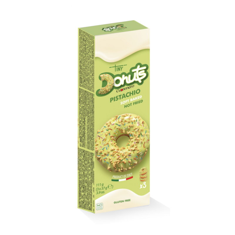 CUORENERO Donuty s polevou bez lepku pistácie 3 kusy