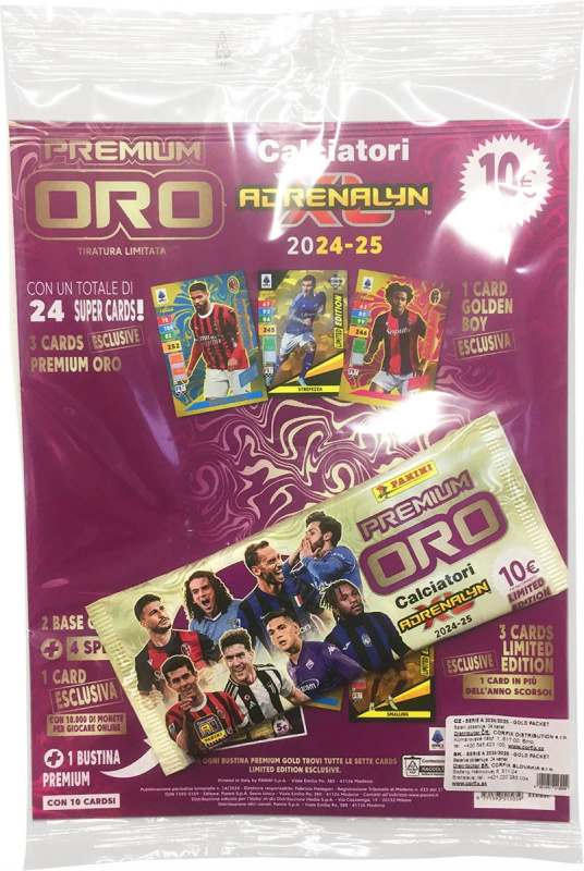 Panini Adrenalyn XL Serie A 2024/2025 prémiový booster Premium Gold - 1 kus