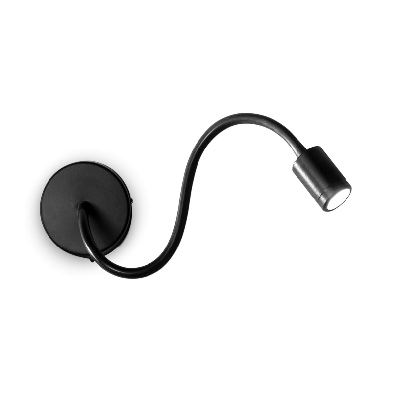 Ideal Lux Nástěnné LED svítidlo Focus-1 ap, Ø 10 cm Barva: Černá