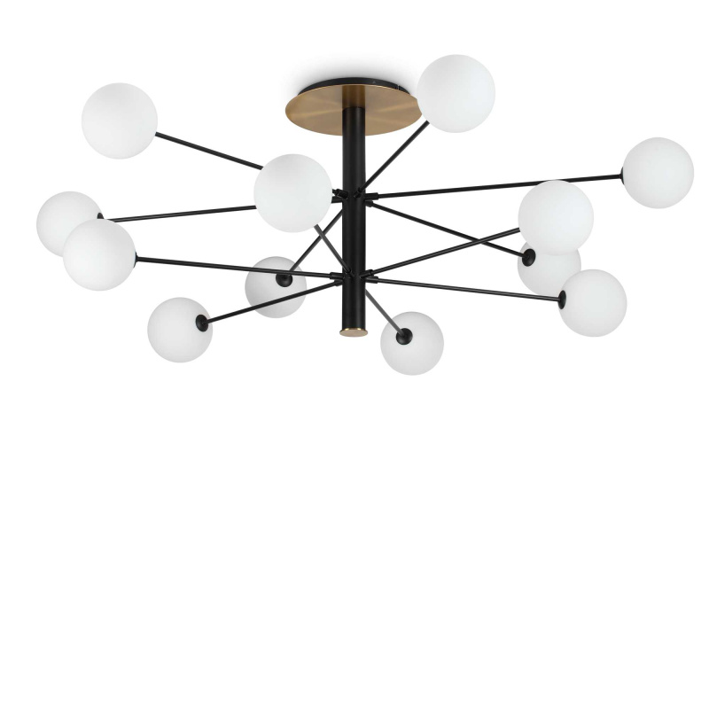Ideal Lux Stropní svítidlo COSMOPOLITAN PL12 NERO OTTONE