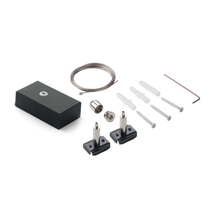 Ideal Lux Lankový přívodní kabel EGO KIT SINGLE STEEL CABLE 2 MT + CEILING CUP Barva: Černá