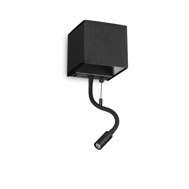 Ideal Lux Designové nástěnné svitidlo KID MAP2 se čtecí lampičkou Barva: Černá