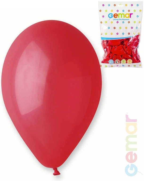 Pastelový latexový balónek Gemar červený 26 cm - 1 kus