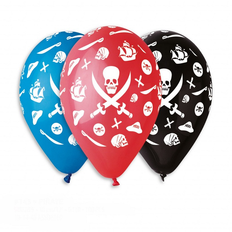 Balónky nafukovací průměr 30cm - potisk PIRÁTI, 10ks