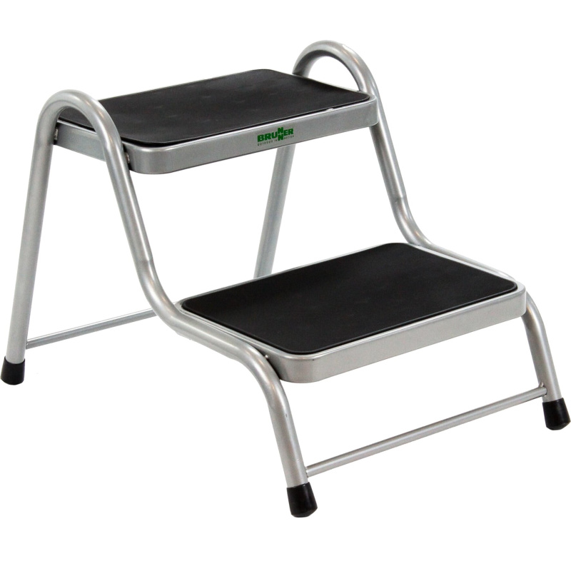 Extra robustní dvoustupňový ocelový schůdek King Step BRUNNER Barva: Stříbrný, Úroveň: Dvoustupňový