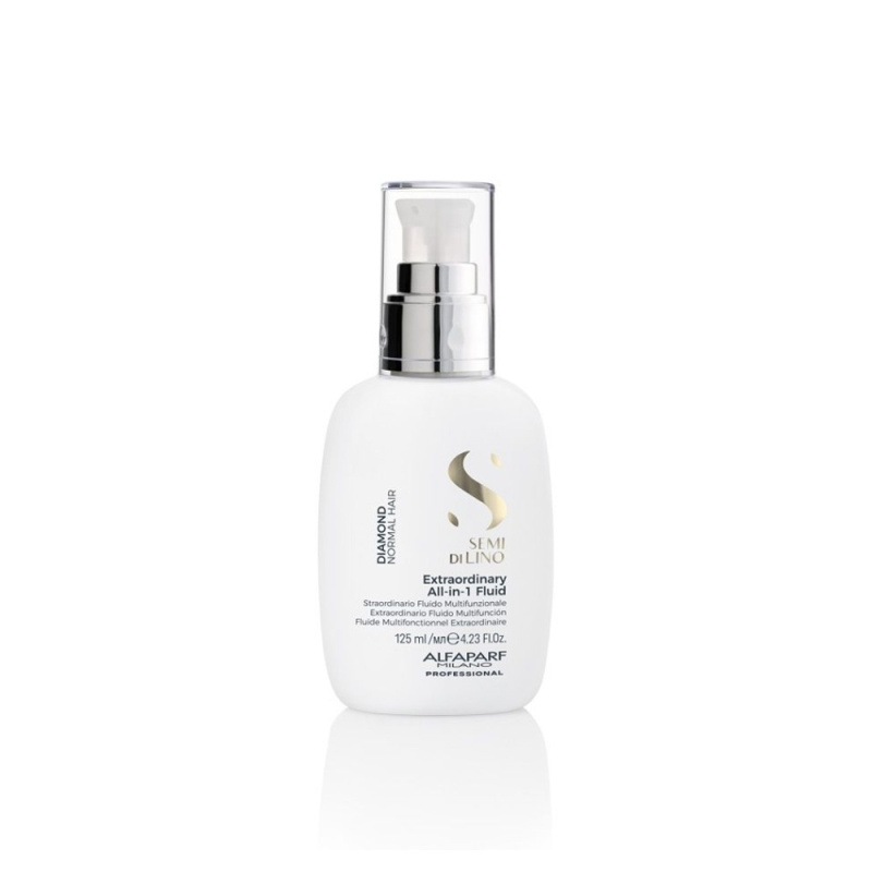 Alfaparf Milano Semi di Lino Diamond Extraordinary All-in-1 Fluid bezoplachová vlasová péče pro dokonalý vzhled vlasů 125 ml
