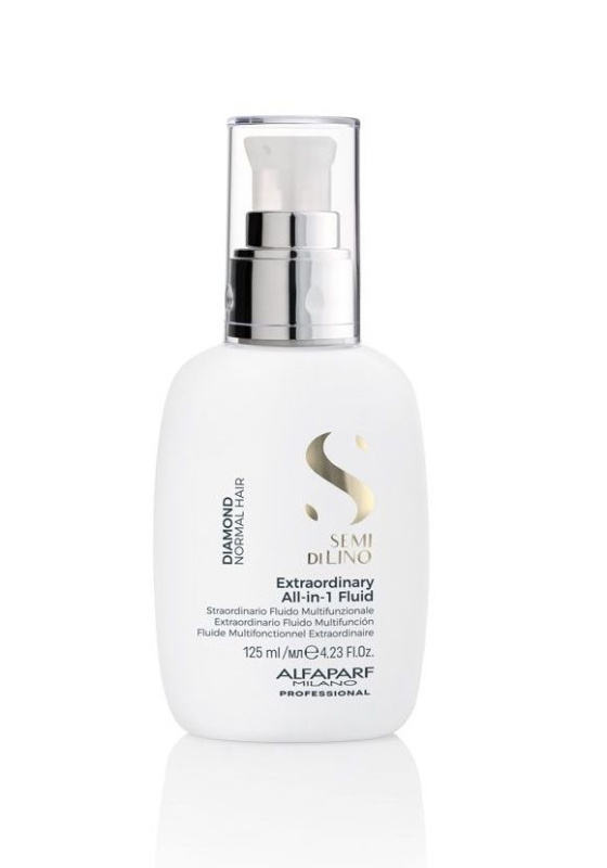 Alfaparf Milano Semi di Lino Diamond Extraordinary All-in-1 Fluid bezoplachová vlasová péče pro dokonalý vzhled vlasů 125 ml