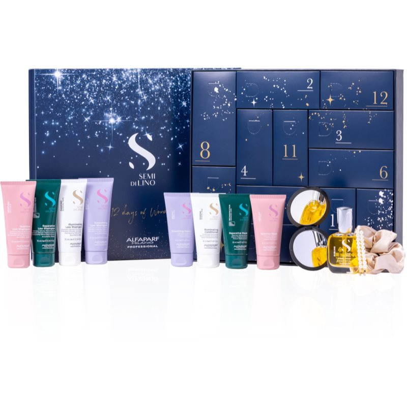 Alfaparf Milano Semi di Lino Advent Calendar adventní kalendář pro krásné vlasy a pokožku