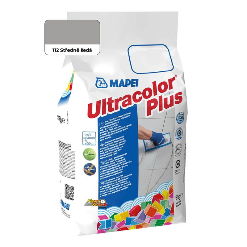 Hmota spárovací Mapei Ultracolor Plus 112 šedá střední 5 kg