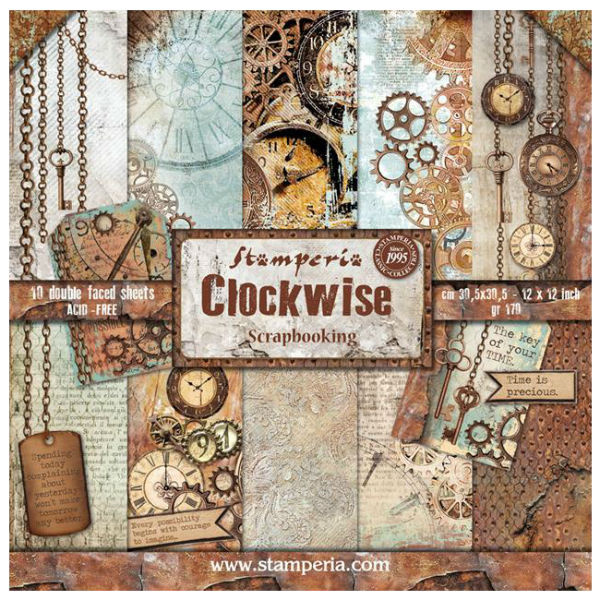 Sada oboustranných papírů 30x30cm Clockwise (10ks)