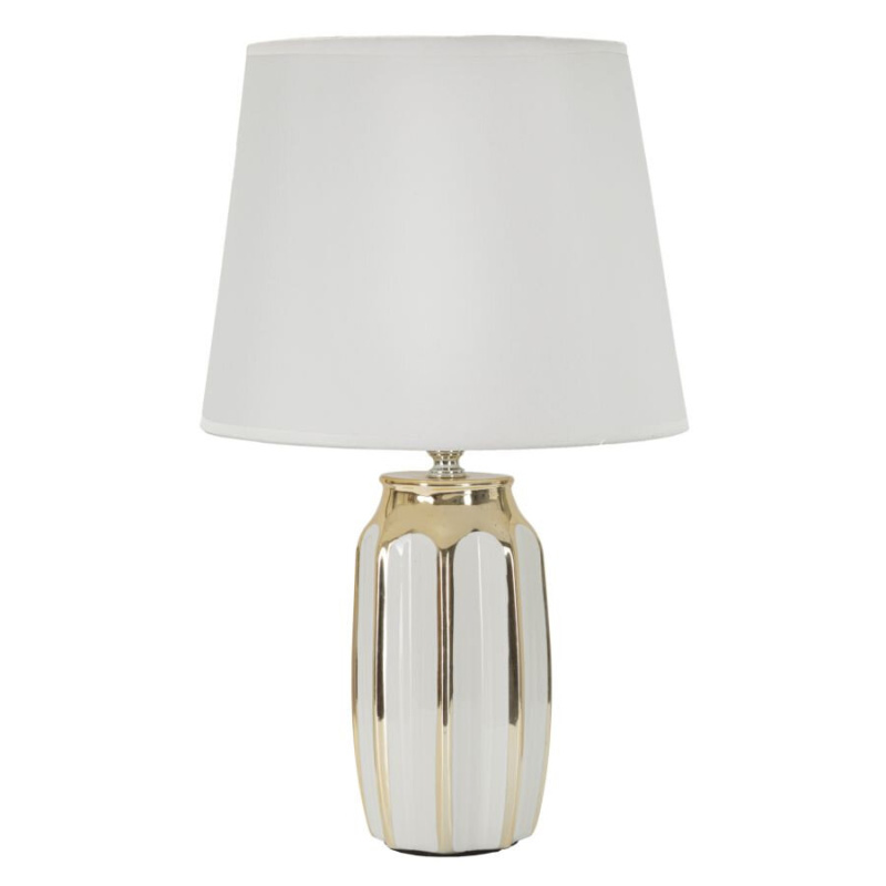Mauro Ferretti Stolní lampa s keramickou základnou, TAVOLO, Ø 25 cm bílý