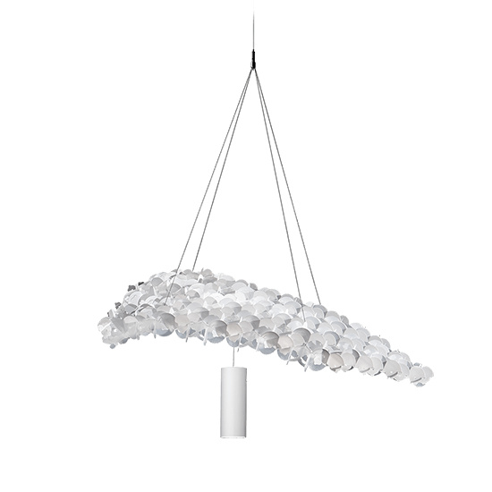 Slamp Modulární závěsné svítidlo NUVEM SINGLE MODULE + 1 SPOT LIGHT Barva: Bílá