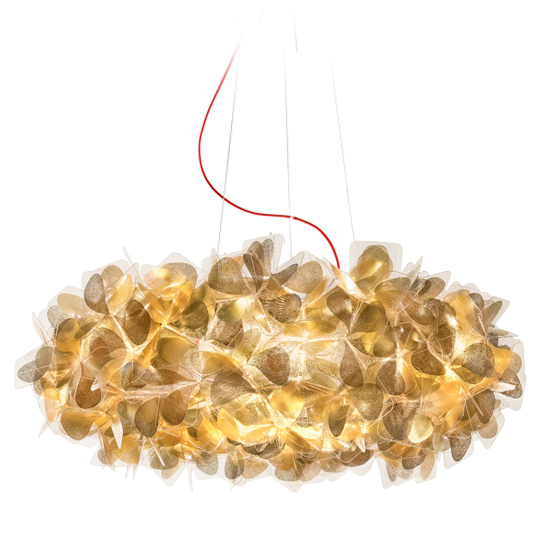 Slamp Závěsné svítidlo CLIZIA LARGE - MAMA NON MAMA Barva: Zlatá, Barva kabelu: červená