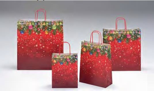 Vánoční dárková taška L, 22x29cm - Větvička