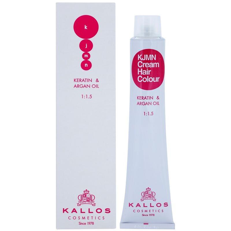 Kallos KJMN Professional Cream Hair Colour Keratin & Argan Oil barva na vlasy s keratinem a arganovým olejem odstín 4.45 Coffee 100 ml